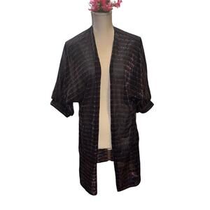 Vtg 80s Sears lamé duster cover up sz 18